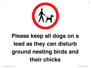 Please keep all dogs on a lead as they can disturb ground nesting birds and their chicks